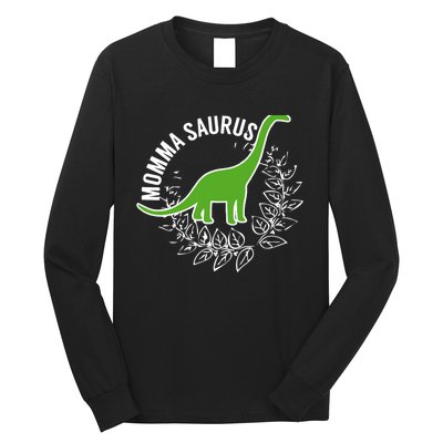 Wo Momma Saurus Dinosaur Mother's Day Gift Long Sleeve Shirt