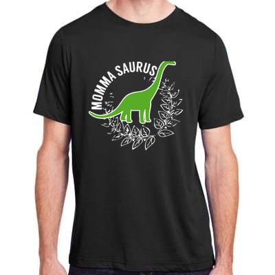 Wo Momma Saurus Dinosaur Mother's Day Gift Adult ChromaSoft Performance T-Shirt