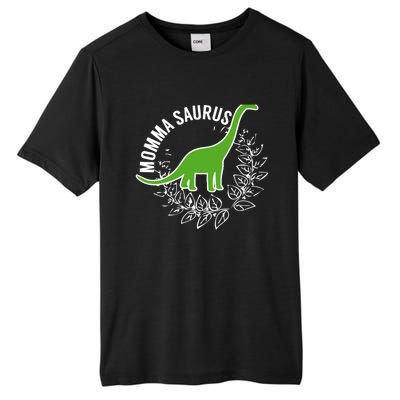 Wo Momma Saurus Dinosaur Mother's Day Gift Tall Fusion ChromaSoft Performance T-Shirt