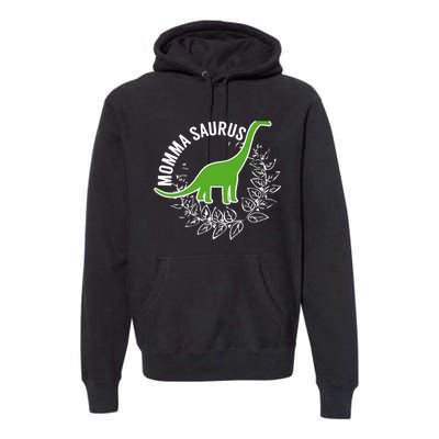 Wo Momma Saurus Dinosaur Mother's Day Gift Premium Hoodie