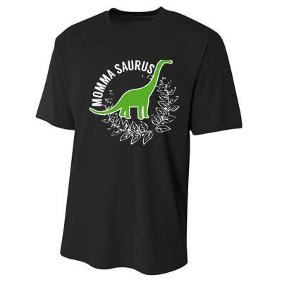 Wo Momma Saurus Dinosaur Mother's Day Gift Performance Sprint T-Shirt