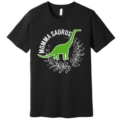 Wo Momma Saurus Dinosaur Mother's Day Gift Premium T-Shirt