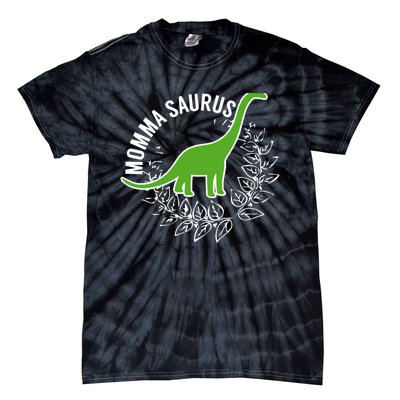 Wo Momma Saurus Dinosaur Mother's Day Gift Tie-Dye T-Shirt