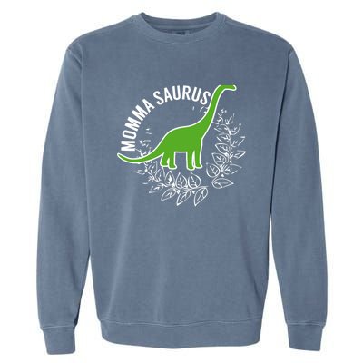 Wo Momma Saurus Dinosaur Mother's Day Gift Garment-Dyed Sweatshirt