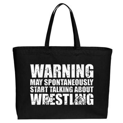 Wrestler May Spontaneously Start Talking About Wrestling Cotton Canvas Jumbo Tote