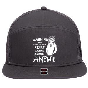 Warning May Start Talking About Anime 7 Panel Mesh Trucker Snapback Hat