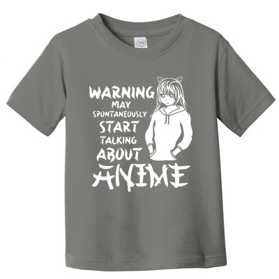 Warning May Start Talking About Anime Toddler T-Shirt