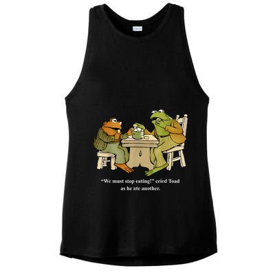We Must Stop Eating Toad As He Ate Another Frog Ladies PosiCharge Tri-Blend Wicking Tank