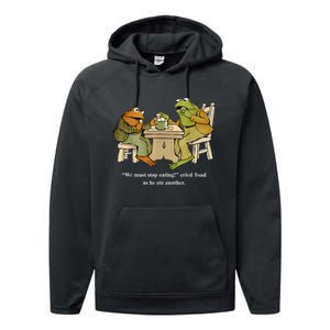 We Must Stop Eating Toad As He Ate Another Frog Performance Fleece Hoodie