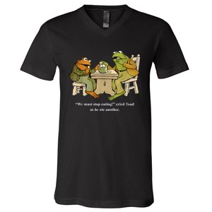 We Must Stop Eating Toad As He Ate Another Frog V-Neck T-Shirt