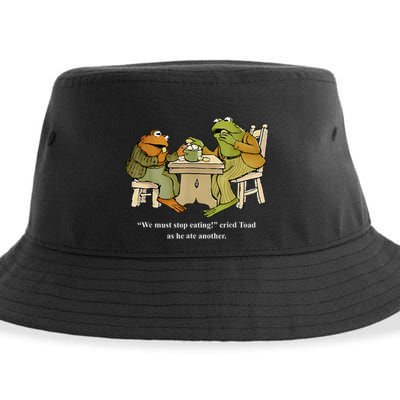 We Must Stop Eating Toad As He Ate Another Frog Sustainable Bucket Hat