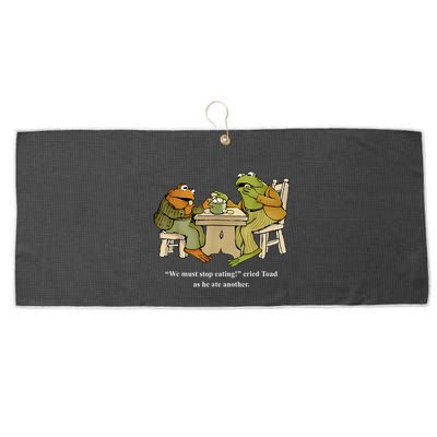 We Must Stop Eating Toad As He Ate Another Frog Large Microfiber Waffle Golf Towel
