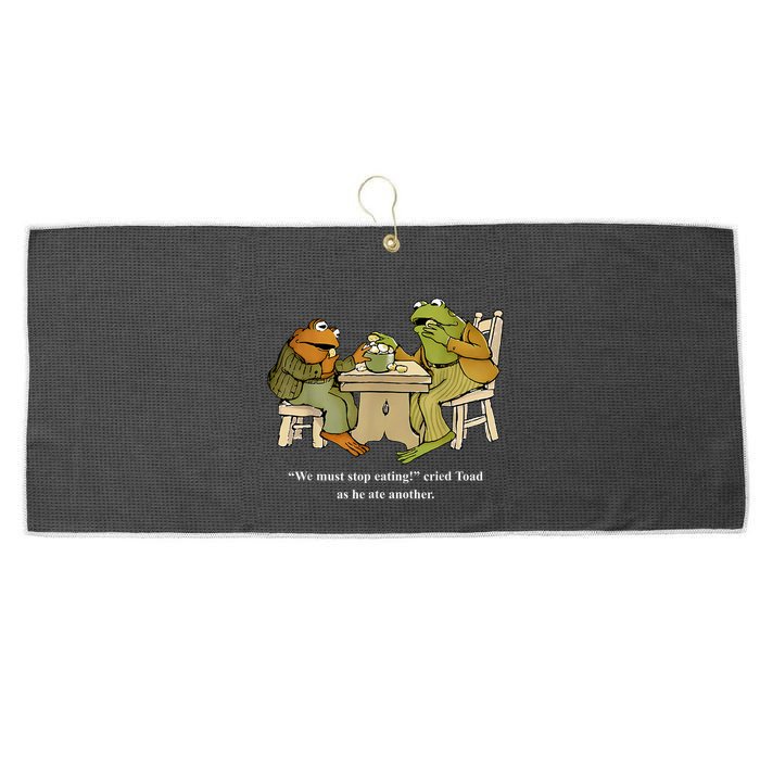 We Must Stop Eating Toad As He Ate Another Frog Large Microfiber Waffle Golf Towel