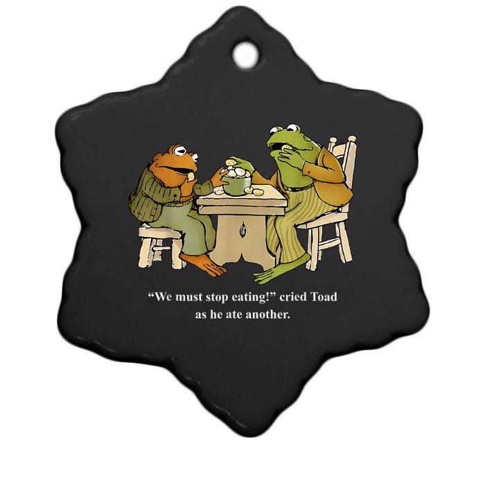 We Must Stop Eating Toad As He Ate Another Frog Ceramic Star Ornament