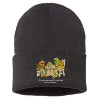 We Must Stop Eating Toad As He Ate Another Frog Sustainable Knit Beanie