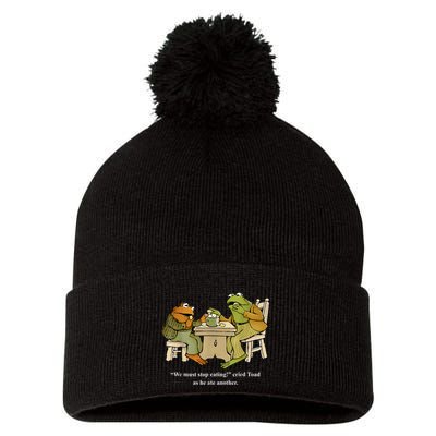 We Must Stop Eating Toad As He Ate Another Frog Pom Pom 12in Knit Beanie