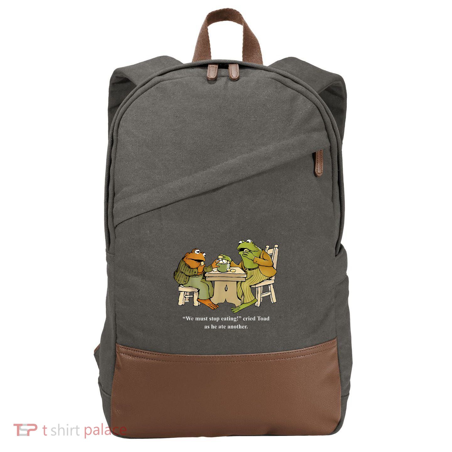 We Must Stop Eating Toad As He Ate Another Frog Cotton Canvas Backpack