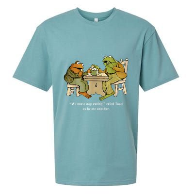 We Must Stop Eating Toad As He Ate Another Frog Sueded Cloud Jersey T-Shirt