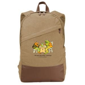 We Must Stop Eating Cried Toad As He Ate Another Frog Toad Cotton Canvas Backpack