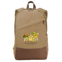 We Must Stop Eating Cried Toad As He Ate Another Frog Toad Cotton Canvas Backpack