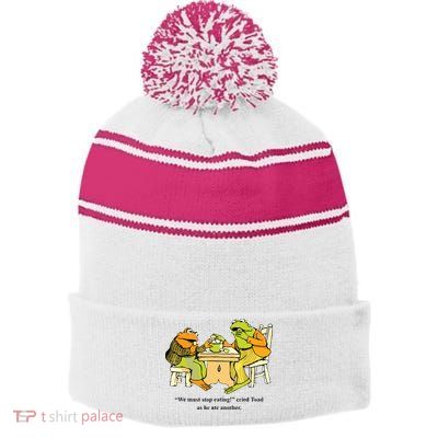 We Must Stop Eating Cried Toad As He Ate Another Frog Toad Stripe Pom Pom Beanie