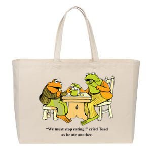 We Must Stop Eating Cried Toad As He Ate Another Frog Toad Cotton Canvas Jumbo Tote