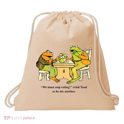 We Must Stop Eating Cried Toad As He Ate Another Frog Toad Drawstring Bag