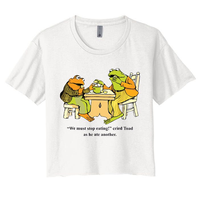 We Must Stop Eating Cried Toad As He Ate Another Frog Toad Women's Crop Top Tee
