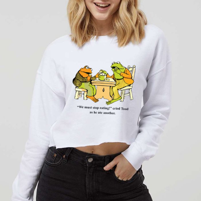 We Must Stop Eating Cried Toad As He Ate Another Frog Toad Cropped Pullover Crew