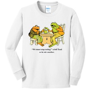 We Must Stop Eating Cried Toad As He Ate Another Frog Toad Kids Long Sleeve Shirt