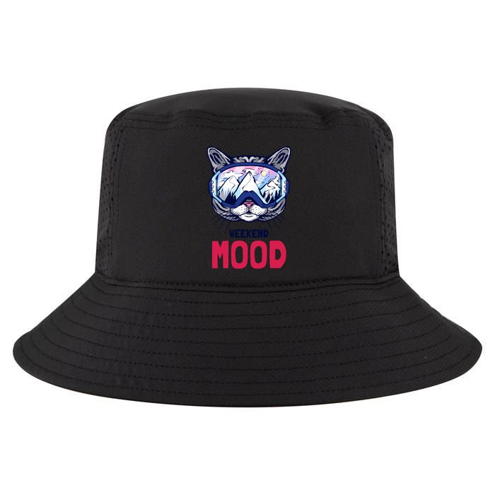 Weekend Mood Skiing Mountain Panorama Ski Goggles Cats Gift Cool Comfort Performance Bucket Hat