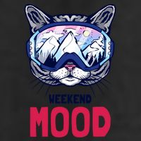 Weekend Mood Skiing Mountain Panorama Ski Goggles Cats Gift Cool Comfort Performance Bucket Hat