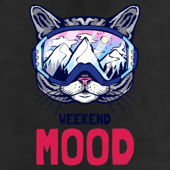 Weekend Mood Skiing Mountain Panorama Ski Goggles Cats Gift Cool Comfort Performance Bucket Hat