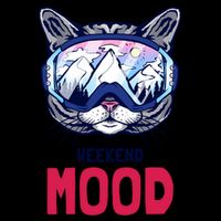 Weekend Mood Skiing Mountain Panorama Ski Goggles Cats Gift Cooling Performance Crew T-Shirt