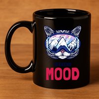Weekend Mood Skiing Mountain Panorama Ski Goggles Cats Gift 11oz C Handle Ceramic Mug