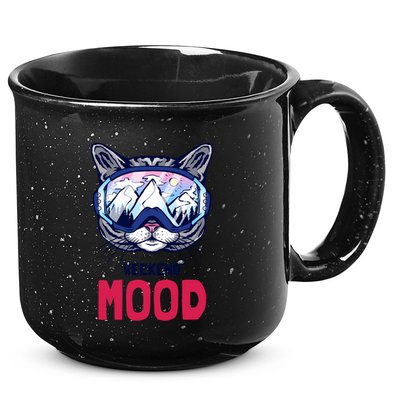 Weekend Mood Skiing Mountain Panorama Ski Goggles Cats Gift 15oz Campfire Ceramic Mug