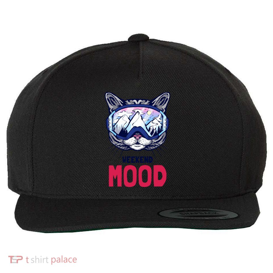 Weekend Mood Skiing Mountain Panorama Ski Goggles Cats Gift Wool Snapback Cap