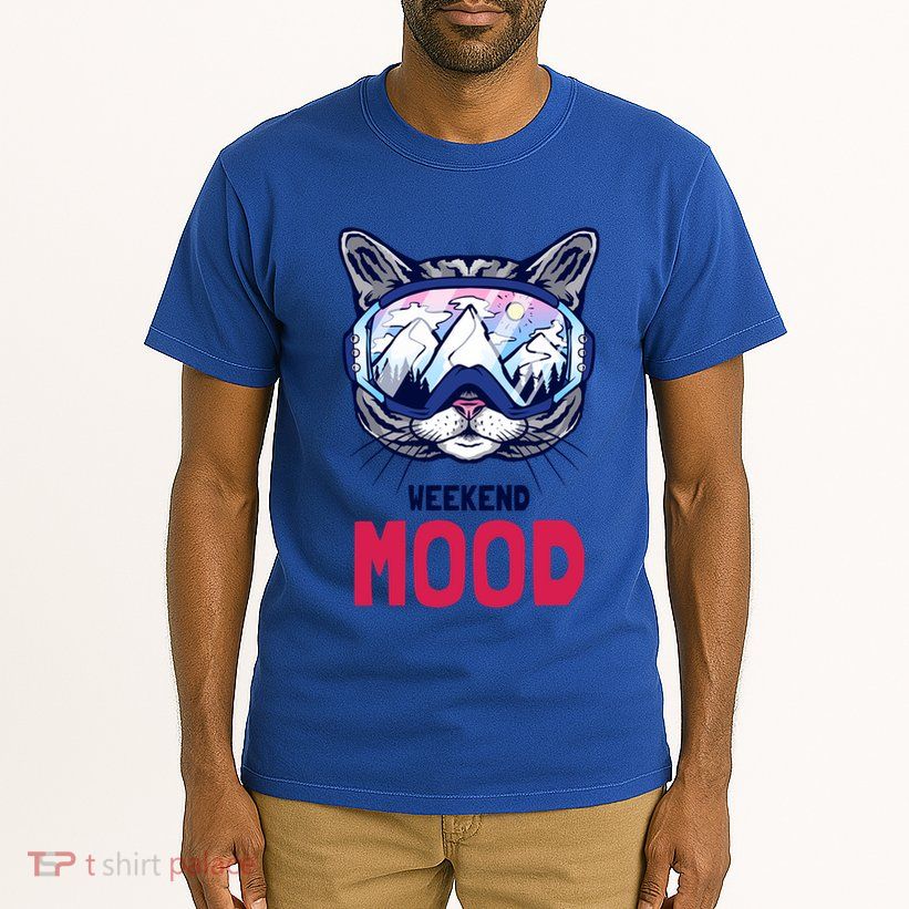 Weekend Mood Skiing Mountain Panorama Ski Goggles Cats Gift Tall T-Shirt