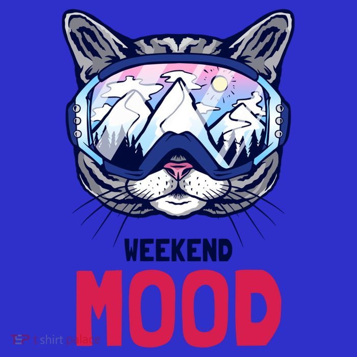 Weekend Mood Skiing Mountain Panorama Ski Goggles Cats Gift Tall T-Shirt
