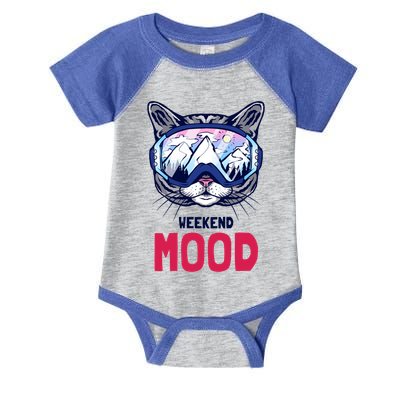 Weekend Mood Skiing Mountain Panorama Ski Goggles Cats Gift Infant Baby Jersey Bodysuit