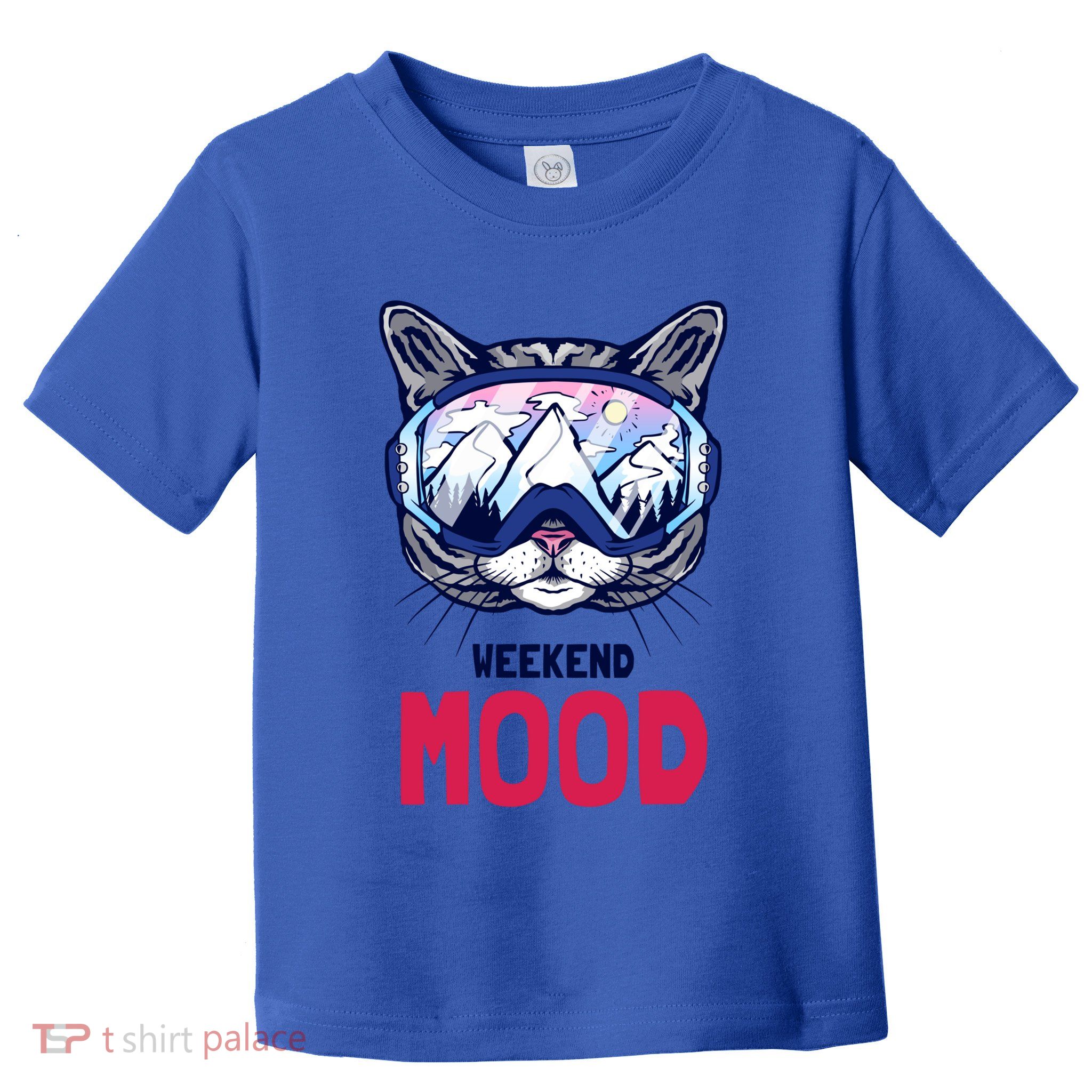 Weekend Mood Skiing Mountain Panorama Ski Goggles Cats Gift Toddler T-Shirt