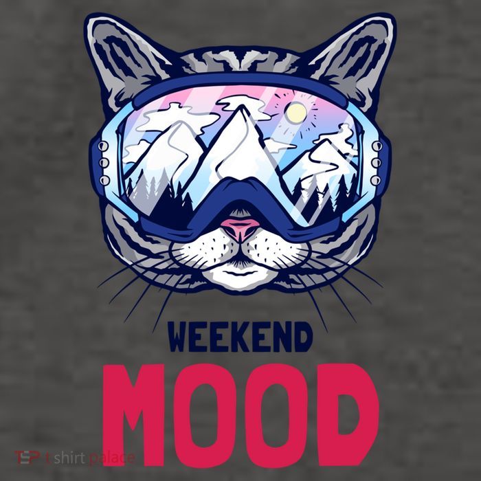 Weekend Mood Skiing Mountain Panorama Ski Goggles Cats Gift Vector Backpack