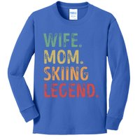 Wife Mom Skiing Legend Cute Gift Kids Long Sleeve Shirt