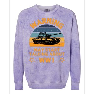 Warning May Start Talking About Ww1 Colorblast Crewneck Sweatshirt