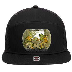 We Must Stop Eating Cried Toad As He Ate Another Frogs 7 Panel Mesh Trucker Snapback Hat