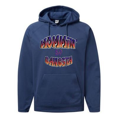 Women Mommin So Gangsta Performance Fleece Hoodie