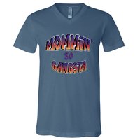 Women Mommin So Gangsta V-Neck T-Shirt