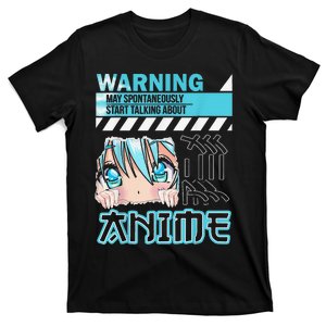 Warning May Spontaneously Talk About Anime Funny Manga T-Shirt