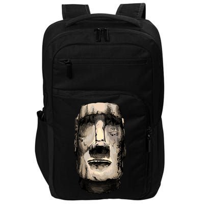 Watercolor Moai Statue Impact Tech Backpack