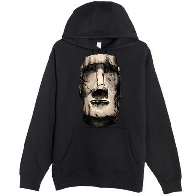 Watercolor Moai Statue Premium Pullover Hoodie